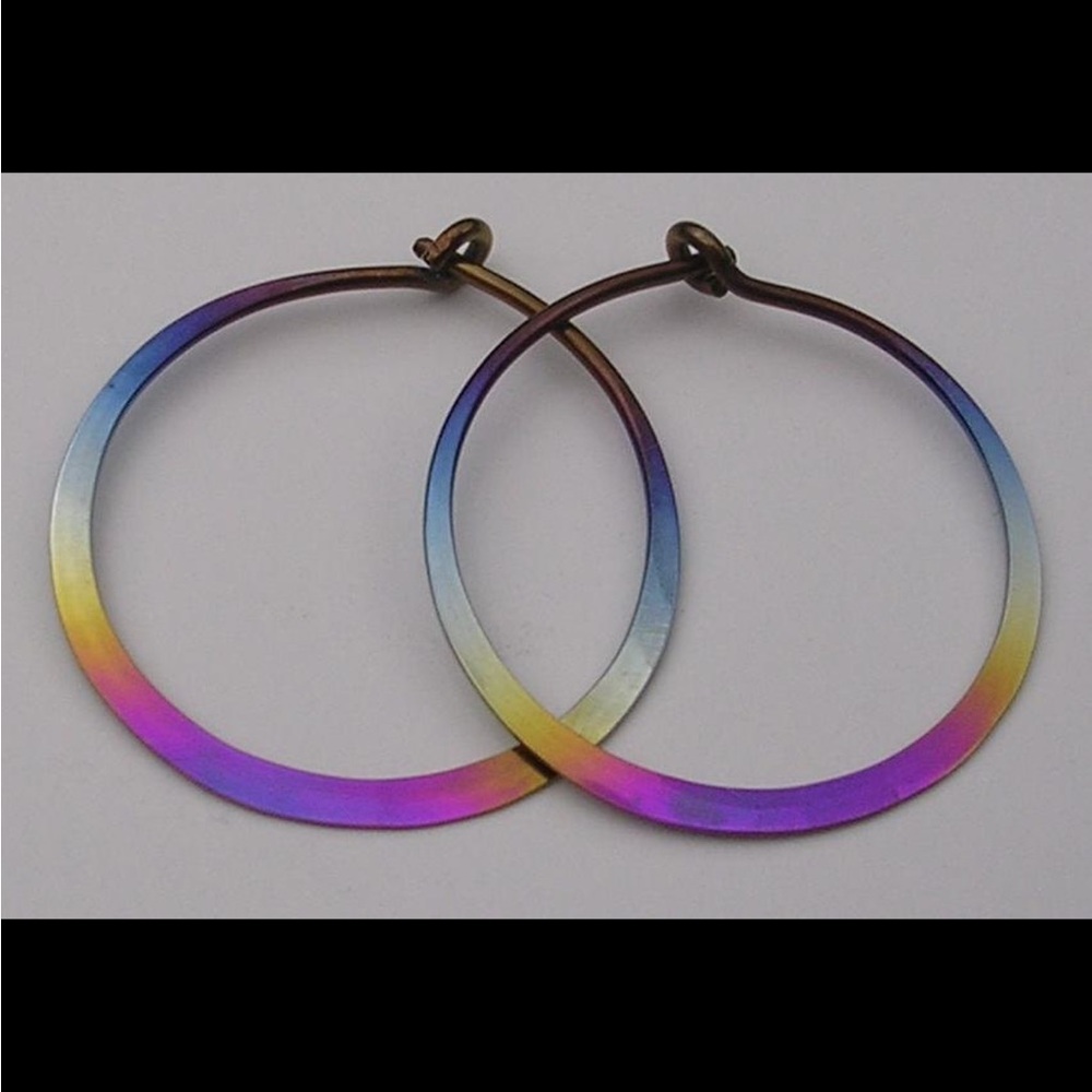 Niobium Rainbow Hoop Earrings